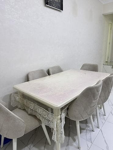 Qonaq otağı üçün, Yeni, Açılmayan, Dördbucaq masa, 6 stul — 2