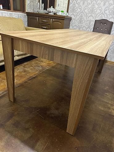 Qonaq otağı üçün, İşlənmiş, Açılan, Dördbucaq masa, 6 stul
