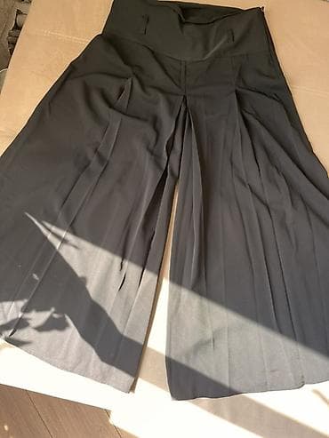 Qadın şalvar-ətək (culotte) – qara rəng - Model: Yüksək belli, geniş