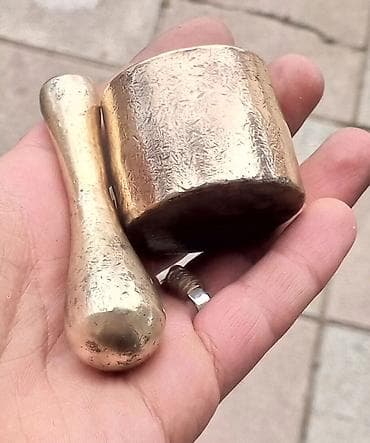 silikon formalar: Misin (pirinç) miniatür həvəng və dibəyi - Material: bərk mis/pirinç — 3