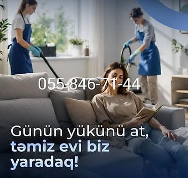 Salam.Temizlik işine gedirem ev,ofis, obyekt fərq etməz qiymet