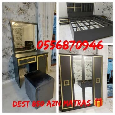 işlenmiş metbex mebeli gence: 2 təknəfərlik çarpayı, Komod, Azərbaycan, Yeni — 26