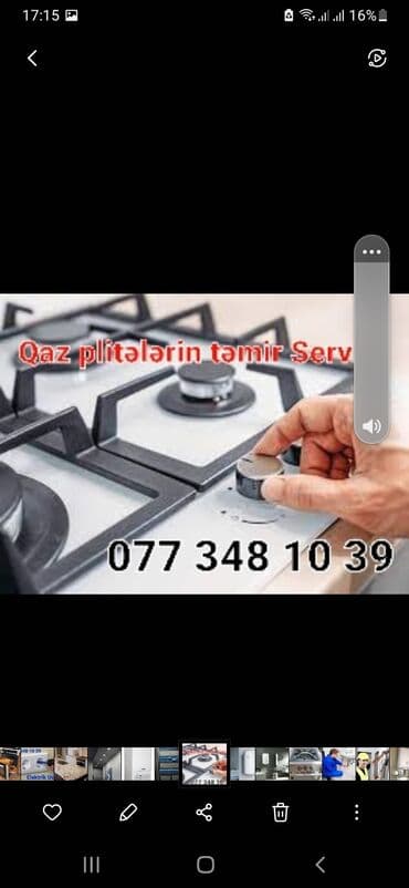ремонт газовых плит: Təmir, Elektrik plitələr, Qaz plitələri, Sobalar, Diaqnostika, Nasazlığın aradan qaldırılması, Quraşdırılma, Evə gəlməklə — 1