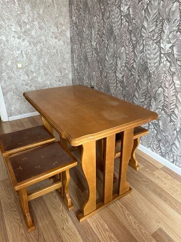 Məişət məhsulları: Mətbəx üçün, Açılmayan, Dördbucaq masa, 4 stul — 3