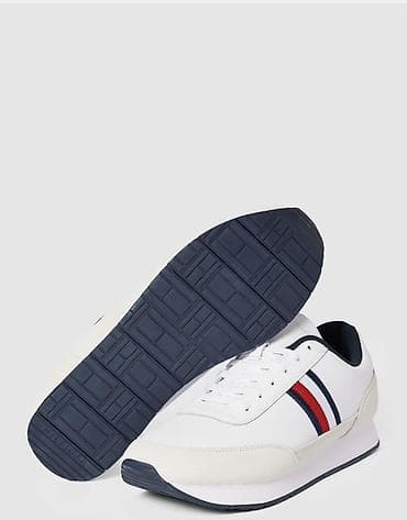 kişi ayaqabi: Tommy Hilfiger kişi krossovkaları – retro qaçış tərzində klassik ağ — 6