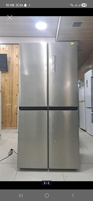 Dörd qapılı, paslanmayan polad gövdəli iri tutumlu soyuducu