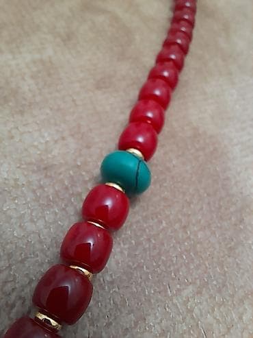 Qol saatları və aksesuarlar: Şirə mərcan eleqant boyunbağı - Üzükvari iri şirə mərcan muncuqlar - — 2