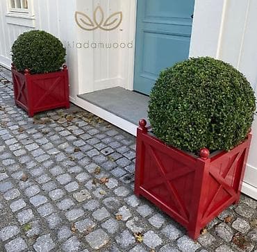 Məhsul: Taxta dekorativ çiçək qutusu (açıq məkan üçün) - Material