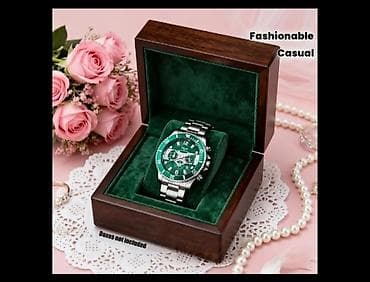 Сумки: Mıxun kişi qol saatı – yaşıl siferblatlı, polad gövdə və polad qolbaq — 1