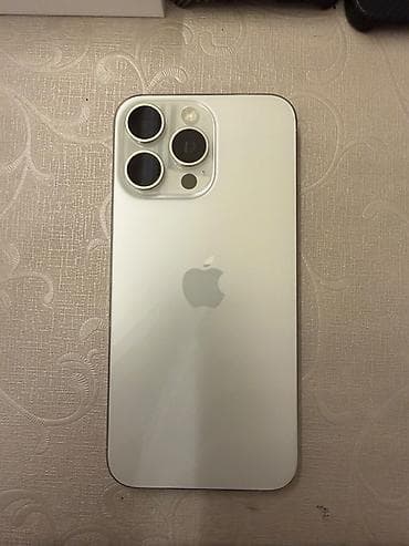IPhone 15 Pro Max, 256 GB, White Titanium, Simsiz şarj, Face ID lalafo.az -da IPhone 15 Pro Max, 256 GB, White Titanium, Simsiz şarj, Face ID