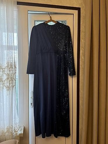 Baş geyimləri: 40 razmer - Məhsul: Qadın axşam/gecə paltarı - Rəng: Tünd göy — 1