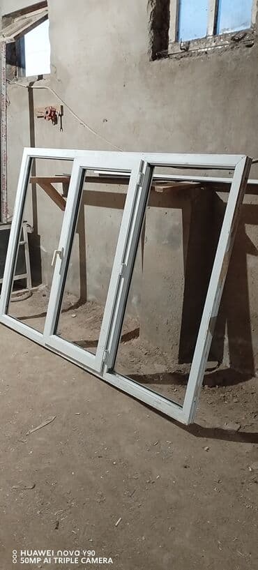 стекло: Б/у Двухкамерное Пластиковое окно, Ширина: 120 см, Длина: 144 см — 8