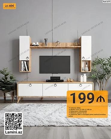 kitab refi: TV altlığı dəstı – La Mini - Ölçü: D 40 × H 180 × E 180 sm - — 1