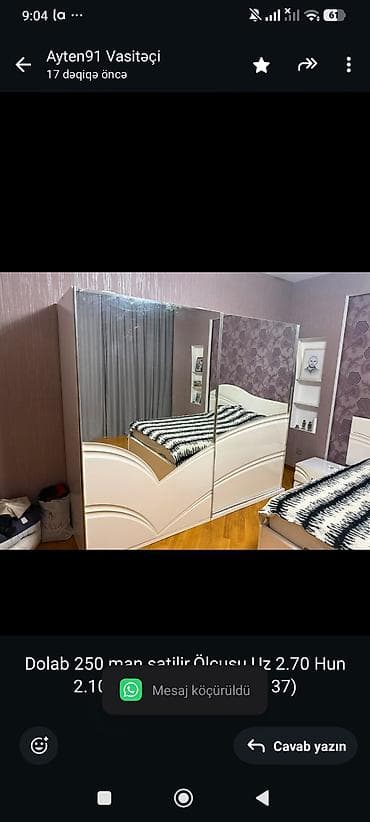 Dolab 250 man satilir.Ölçusu Uz 2.70 Hun 2.10.Çapayev.Ayten91(3137) — 1