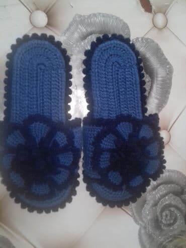 домашние тапочки новый: Домашние тапочки, Размер: 39, цвет - Синий, Новый — 1