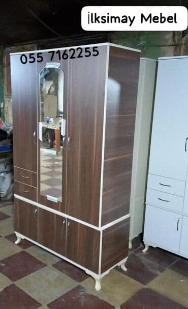 4 qapılı şkaf: Açılan, 3 qapılı Düz dolab, Qarderob, paltar dolabı — 2