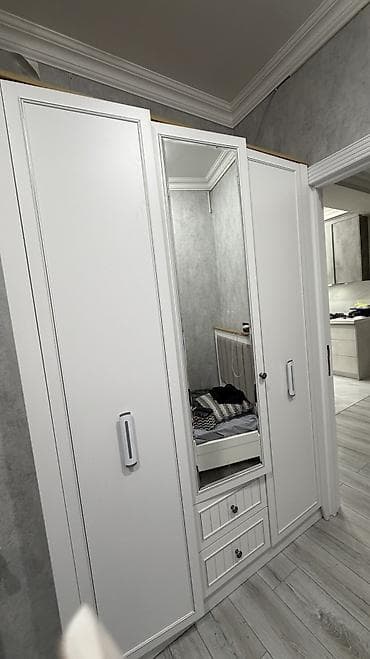 3 qapili dolab: 3 qapılı, Güzgülü, Ağ, Taxta, Açılan, Düz dolab — 8