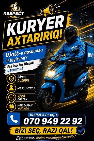 xadime is: Sürücü-kuryer tələb olunur, Şəxsi nəqliyyat vasitəsi ilə, Gündəlik ödəniş, Təcrübəsiz — 1