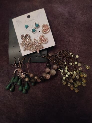 qiymətli daş adları: Qadın sırğa dəsti – müxtəlif üslub və dizaynlarda - Markalı kartda — 1