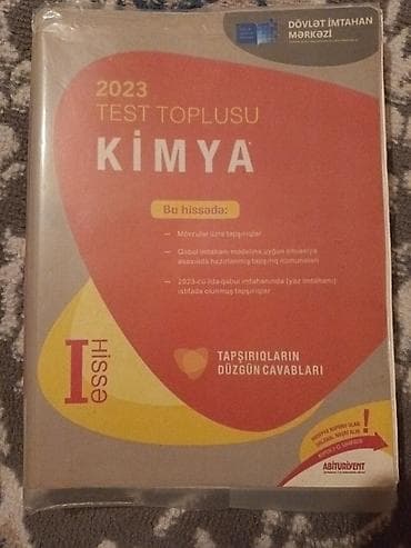 vaza qab: 2023-cü il nəşri olan DİM “Kimya Test Toplusu” kitabı, I hissə — 1