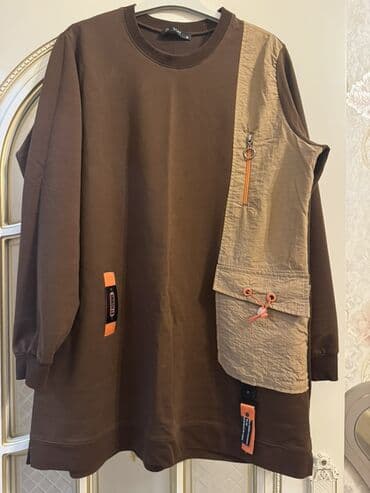 женские рубашки цвета хаки: Qadınlar üçün rahat kapüşonlu və uzunqol üst geyimləri dəsti - Model — 5