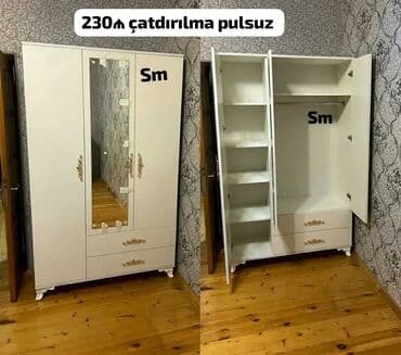 Dolablar: Açılan, 3 qapılı Düz dolab, Şifonyer — 1