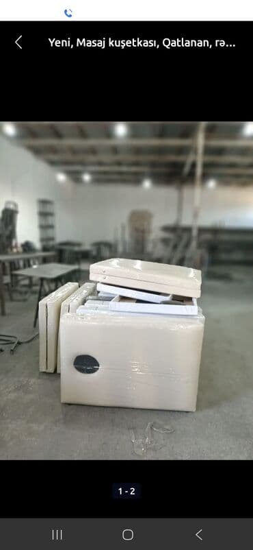 Yeni, Masaj kuşetkası, Qatlanan, rəng - Süd rəngi