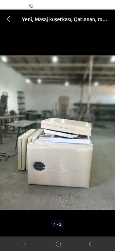 uz qaş stolu: Yeni, Masaj kuşetkası, Qatlanan, rəng - Süd rəngi — 1