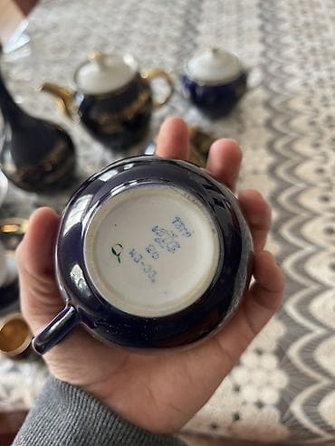 qab qasiqlar: Çay dəsti, rəng - Göy, Farfor, 6 nəfərlik — 5