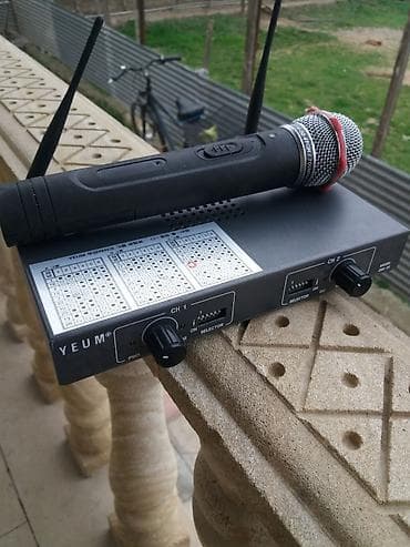 Mikrofon aparatı işlək vəziyyətdə,adaptoru yoxdur mikrofon batareya