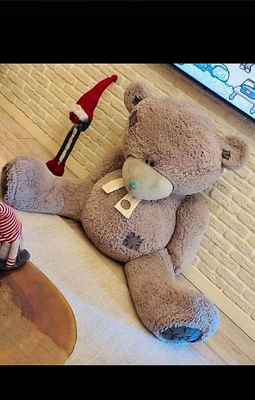 şaxta baba torbası: Böyük ölçülü plyuş ayı oyuncağı - Rəng: açıq boz (boz-bej — 1