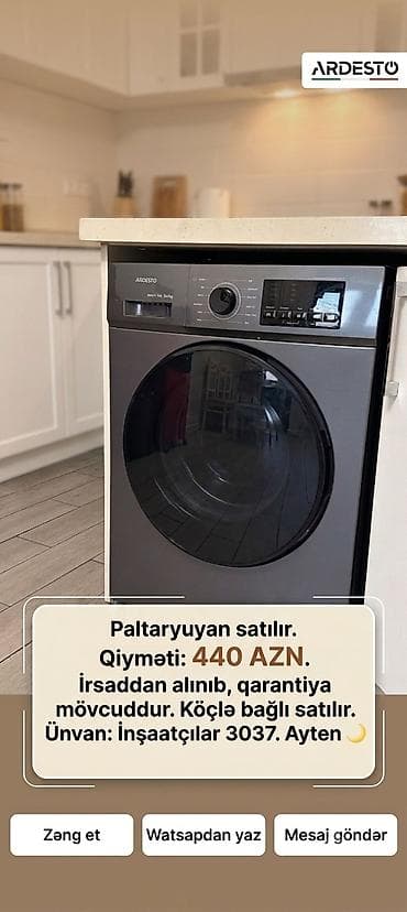 narda gunluk internet: ARDesto markalı paltaryuyan maşın - Ön yükləməli, elektron idarəetmə — 1