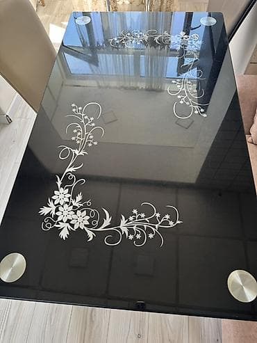 balkon stul: Mətbəx masası, İşlənmiş, Açılmayan, Şüşə, Dördbucaq masa — 3