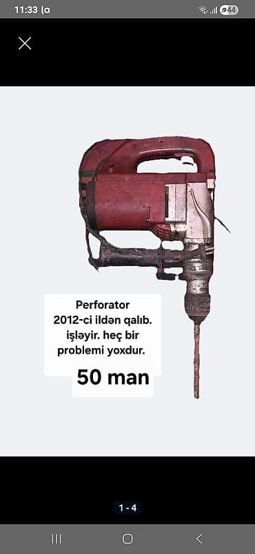 elektrik əl alətləri: Perforator – ştapel/çəkic rejimli elektrik matkabı - İstifadə ili — 2