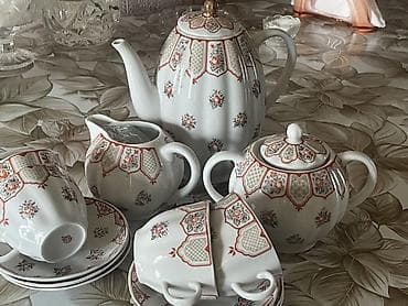 Çay dəsti, rəng - Ağ, Farfor, 4 nəfərlik