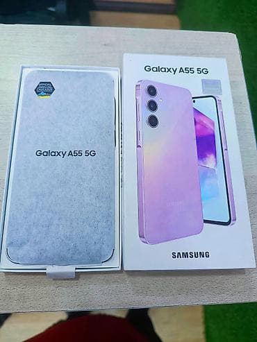 simsiz: Samsung Galaxy A55, 128 GB, rəng - Bənövşəyi, Zəmanət, Sensor, Barmaq izi — 1