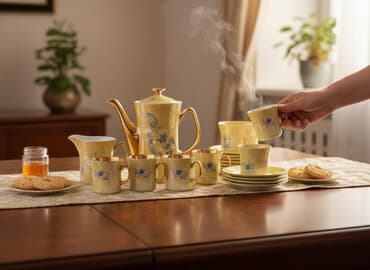 крем прикатен цена в москве: Чайный набор, цвет - Желтый, 6 персон, Польша — 1