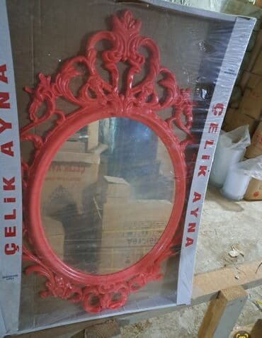 android guzgu: Güzgü Divar üçün, Oval, Dekorativ, Naxışlı — 1