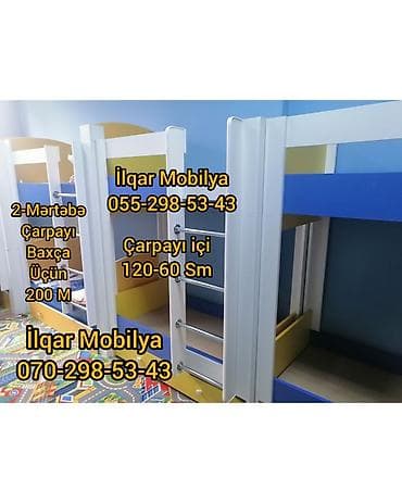 Oğlan və qız üçün, Yeni, Çarpayı, Matrassız, Siyirməsiz, Laminat