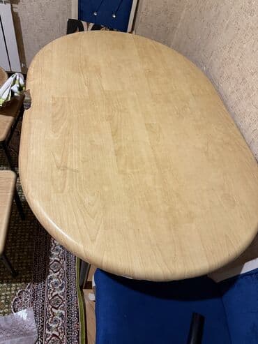 Стулья: Кухонный стол, Б/у, Нераскладной, Ламинат, Овальный стол — 3