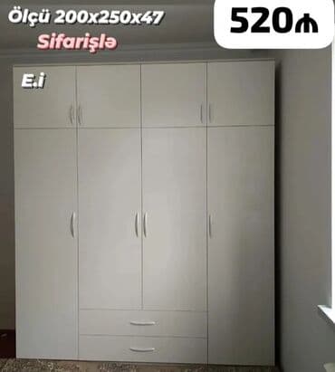 Sifarişlə oturacaqlar: Düz dolab, Yataq otağı üçün, Paltar üçün, Açılan, Korpuslu, 6 qapı — 1