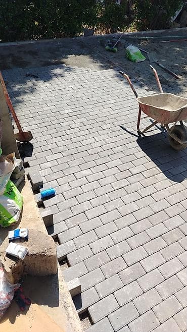 dirnaq uzadan lak: Tamet (bardür və səki daşı) döşəmə xidməti - Həyətyanı sahə, qaraj — 6