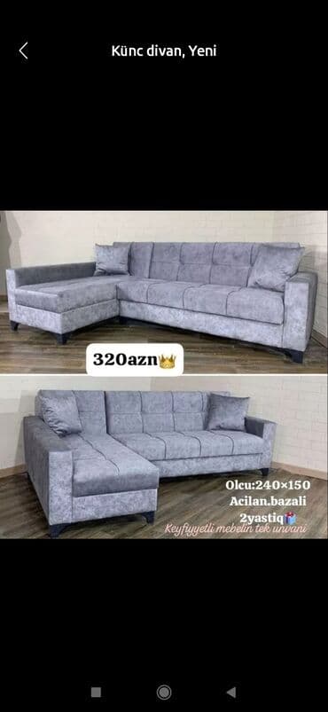 mingəçevirdə divan: Künc divan, Yeni, Açılan, Bazalı, Parça, Şəhərdaxili pulsuz çatdırılma — 2