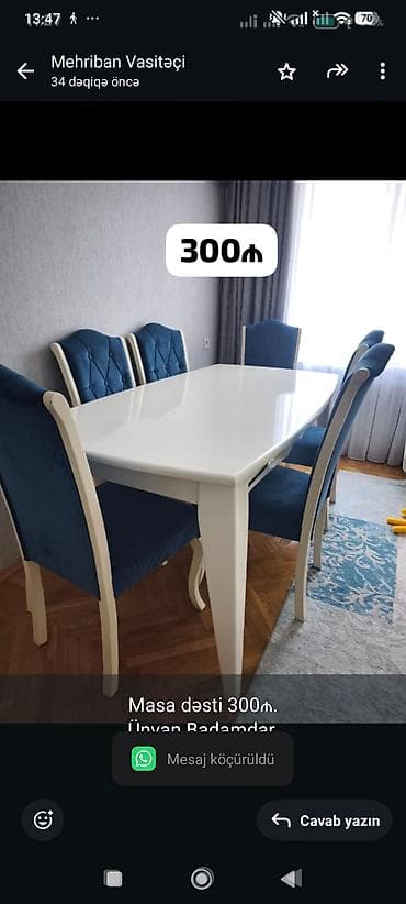 stul stol: Qonaq otağı üçün, 6 stul — 1