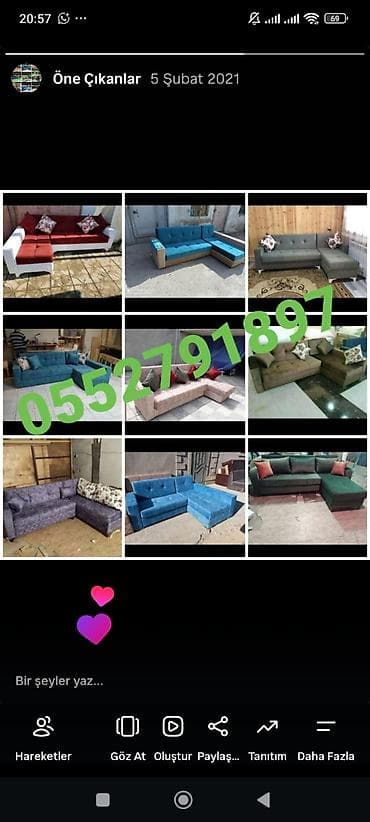 L formalı yumşaq künc divan modelləri təqdim olunur. Şəkillərdə