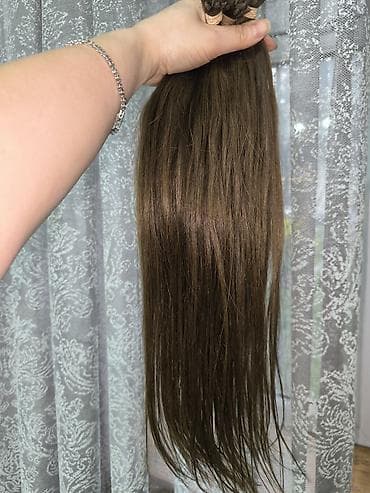 saç alışı: Təbii uşaq saçı. Çox baha qiymətə alınıb. 50 sm uzunluqda dolaşmir — 3