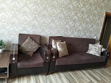 divan kafe: Qonaq otağı dəsti – divan + 2 kreslo + orta stol - Rəng: tünd — 3