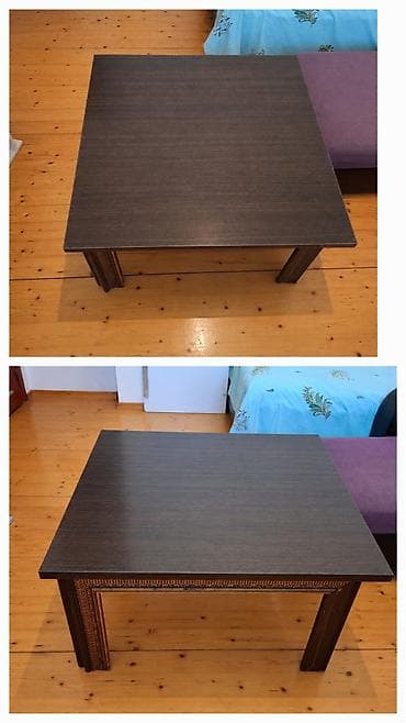 Jurnal masası, Taxta, Kvadrat masa