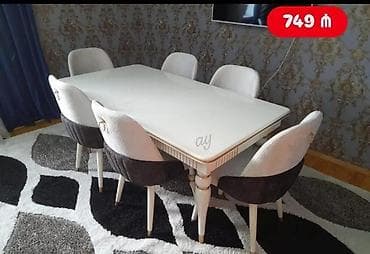 stul stol: - Yemək masasətili dəst: 1 masa + 6 stul - Masa forması: düzbucaqlı — 1