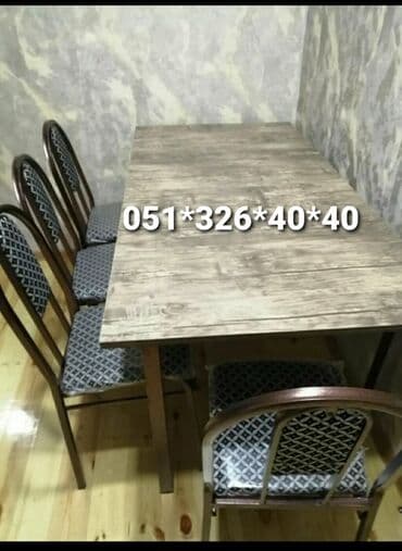 Masa və oturacaq dəstləri: Qonaq otağı üçün, Yeni, Açılan, Dördbucaq masa, 1 stul — 17